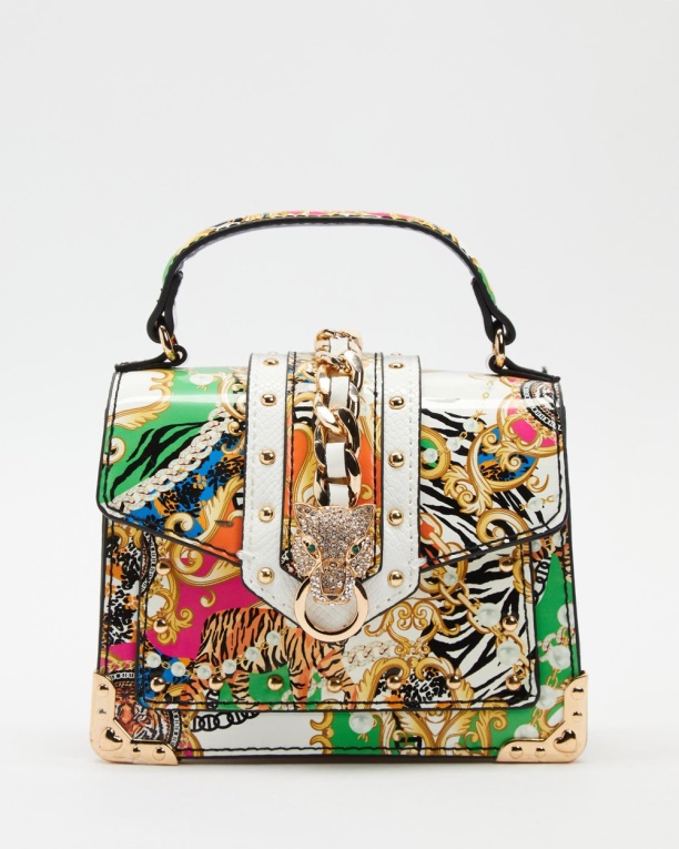 Aldo Minibaro Bolso Con Asa Superior Brillante Multi Moda