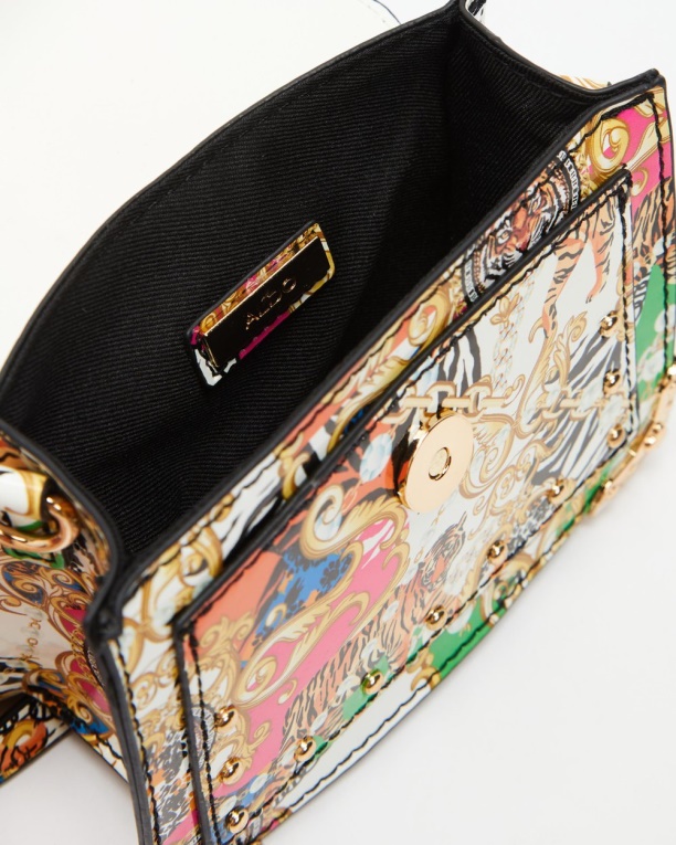 Aldo Minibaro Bolso Con Asa Superior Brillante Multi Moda