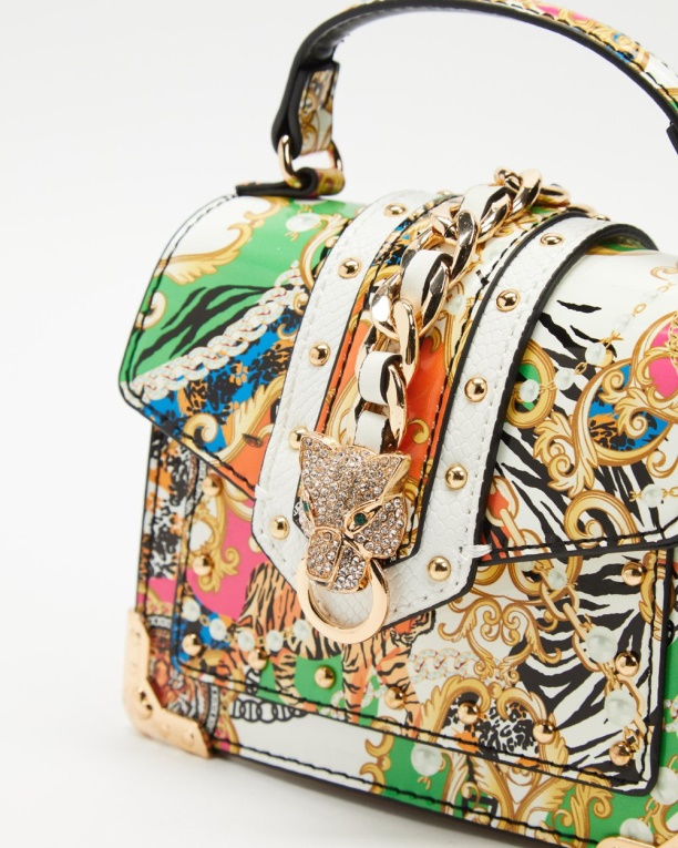 Aldo Minibaro Bolso Con Asa Superior Brillante Multi Moda