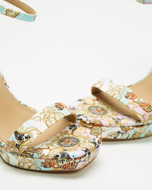 Sandalias De Tacón Multicolor Con Cadena Escarlata De Aldo Fashion