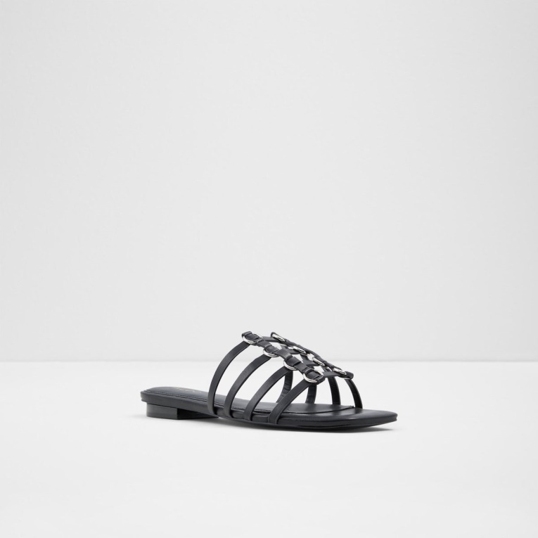 Sandalias Planas Oculla De Moda Negras De Aldo