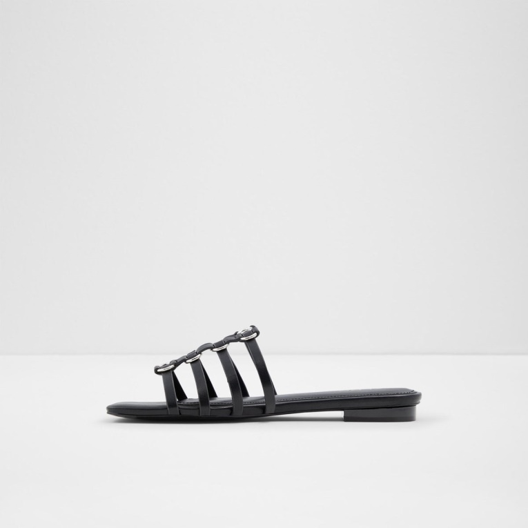 Sandalias Planas Oculla De Moda Negras De Aldo