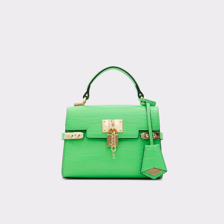 Aldo Bolso Verde Brillante De Moda Con Asa Superior Vontessa