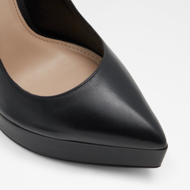 Zapatos De Tacón De Aleta Amarilla Aldo Negros De Moda