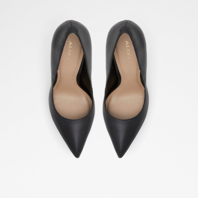 Zapatos De Tacón De Aleta Amarilla Aldo Negros De Moda