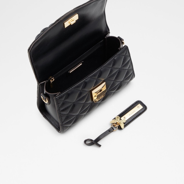 Bolso Con Asa En La Parte Superior Y Cintas Negras De Moda Aldo