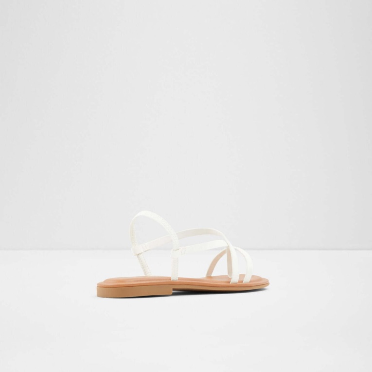 Sandalias Planas Aldo Broasa Blancas De Moda