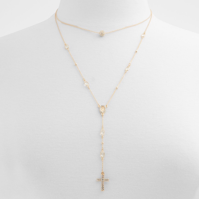 Collar Multi Aldo Aceranad Dorado Transparente De Moda