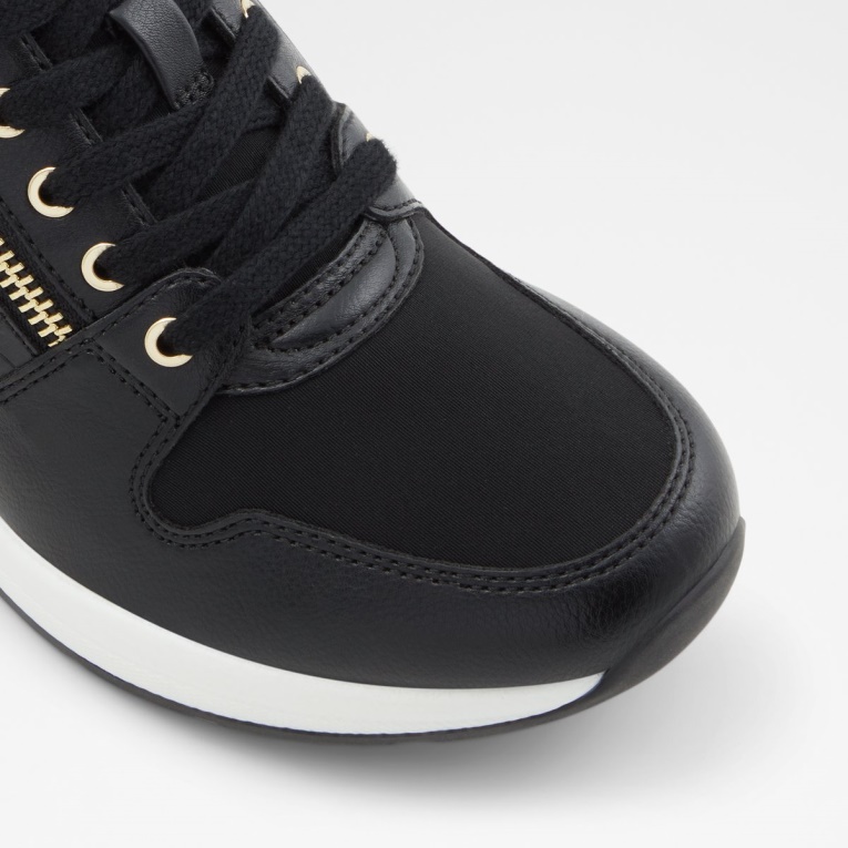 Negro Sintético Croco Adwiwia Zapatilla Cuña Moda Aldo