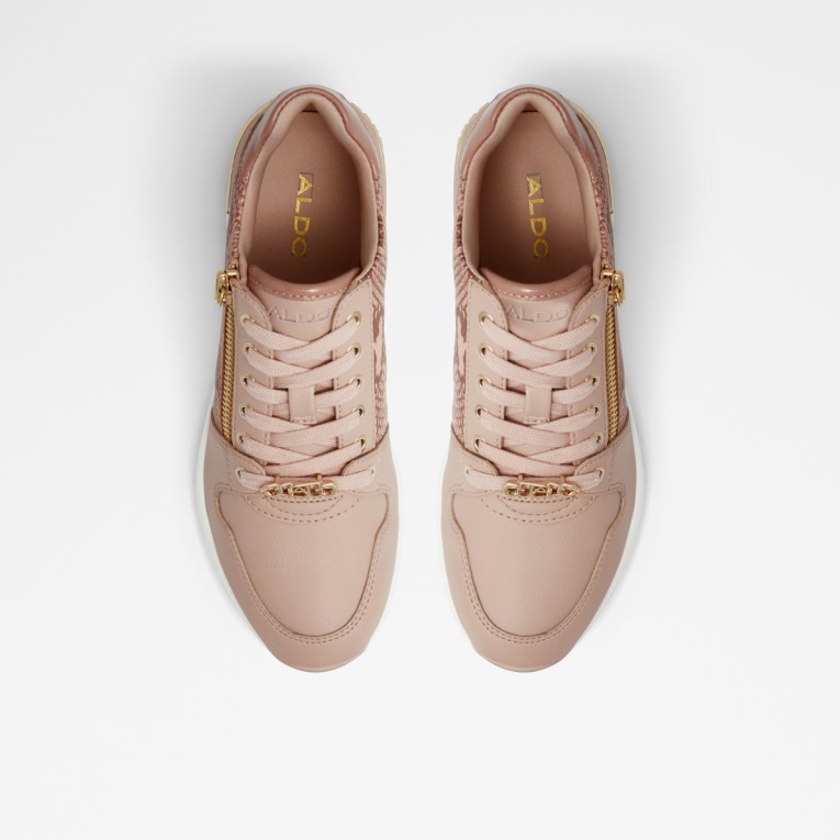 Adwiwiax Cuña Zapatilla De Deporte Cuña Tacón Aldo Moda Rosa