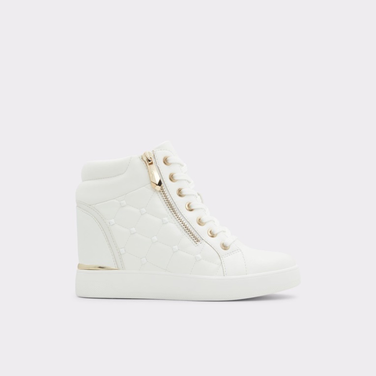 Nueva Llegada Ailannah High Top Sneaker Cuña Tacón Aldo Moda Blanco