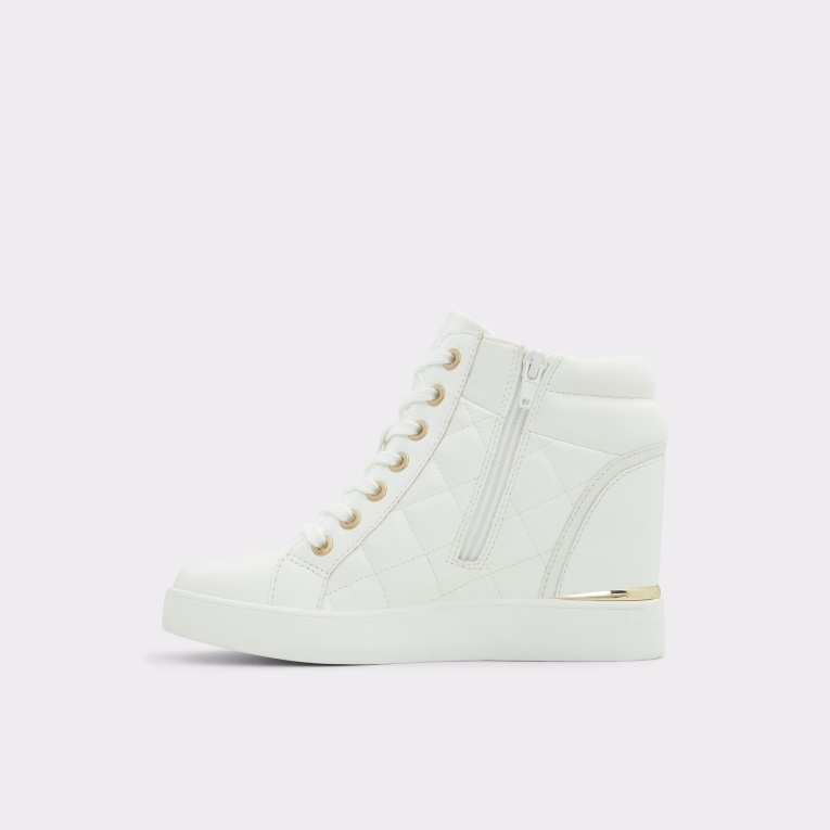 Nueva Llegada Ailannah High Top Sneaker Cuña Tacón Aldo Moda Blanco