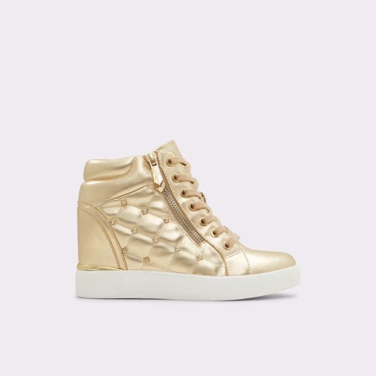 Dorado Ailannah Zapatillas De Caña Alta Tacón De Cuña Moda Aldo
