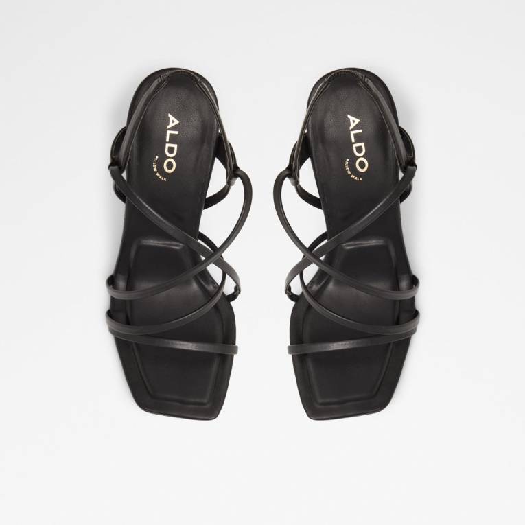 Sandalias De Tacón Con Tiras Amilia Black Fashion De Aldo