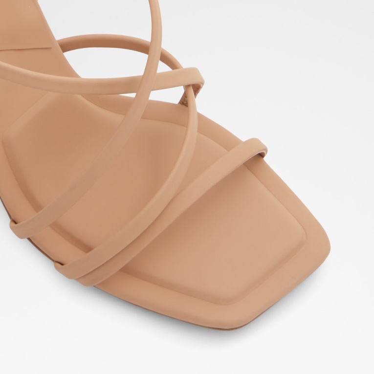 Sandalias De Tacón Con Tiras Amilia Beige Medio De Moda Aldo