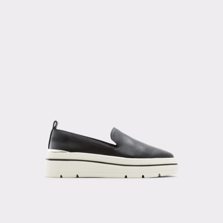 Negro Bajo Stock Banessi Slip On Plataforma Plana Moda Aldo