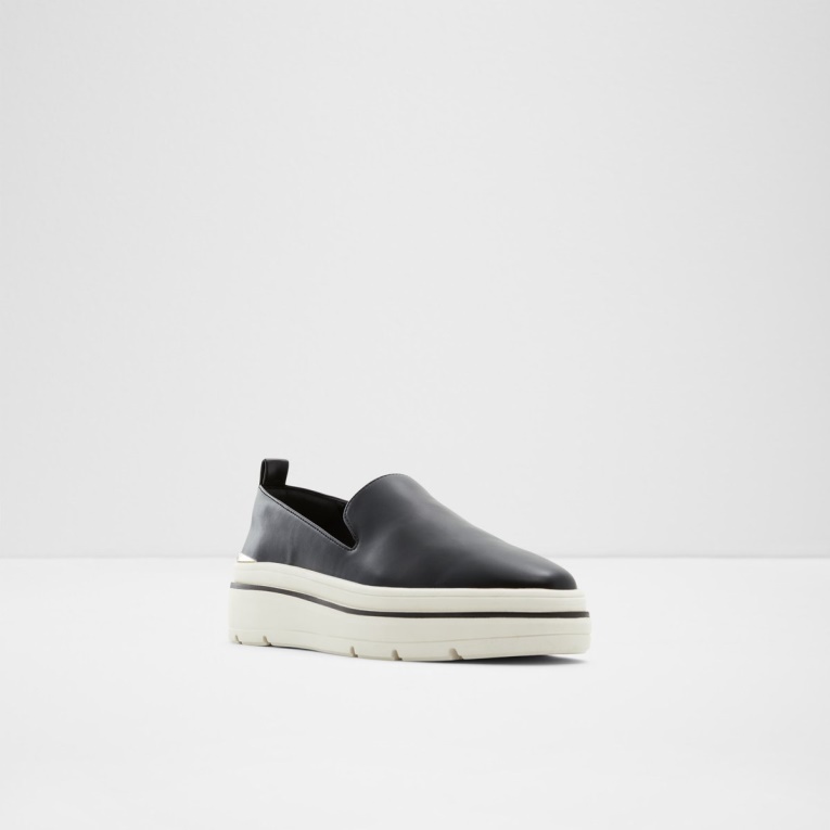 Negro Bajo Stock Banessi Slip On Plataforma Plana Moda Aldo