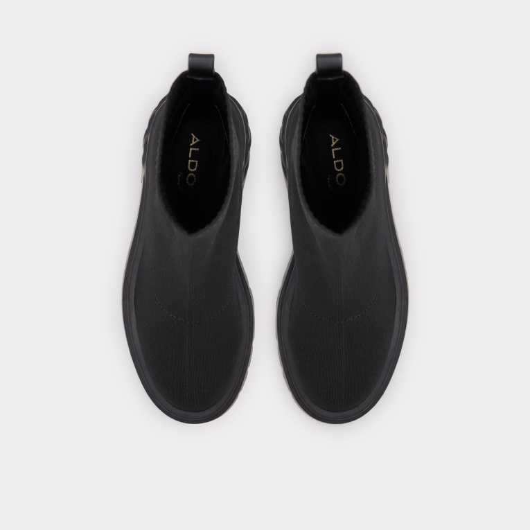 Moda Aldo Negro Bigact Calcetín Bota Suela De Lengüeta