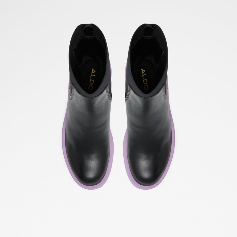 Bigmood Chelsea Bota Suela Dentada Púrpura Brillante Moda Aldo