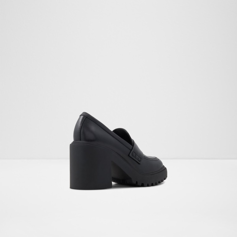 Mocasín Bigstage De Moda Suave De Cuero Negro De Aldo Con Suela Dentada
