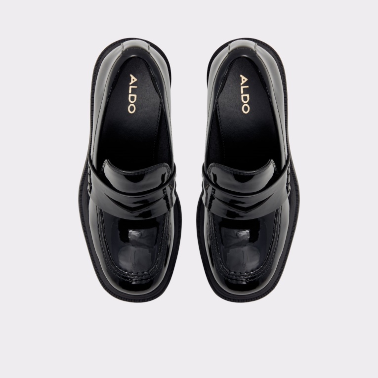 Mocasín Aldo Sintético Negro Bigstage De Moda Con Suela Dentada