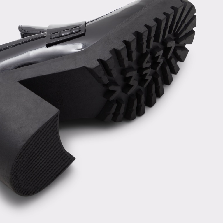 Mocasín Aldo Sintético Negro Bigstage De Moda Con Suela Dentada