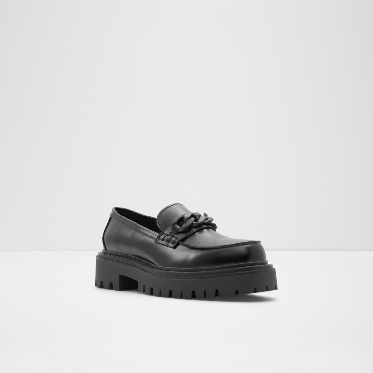 Mocasines Aldo Black Bigstrutx De Moda Con Suela Dentada