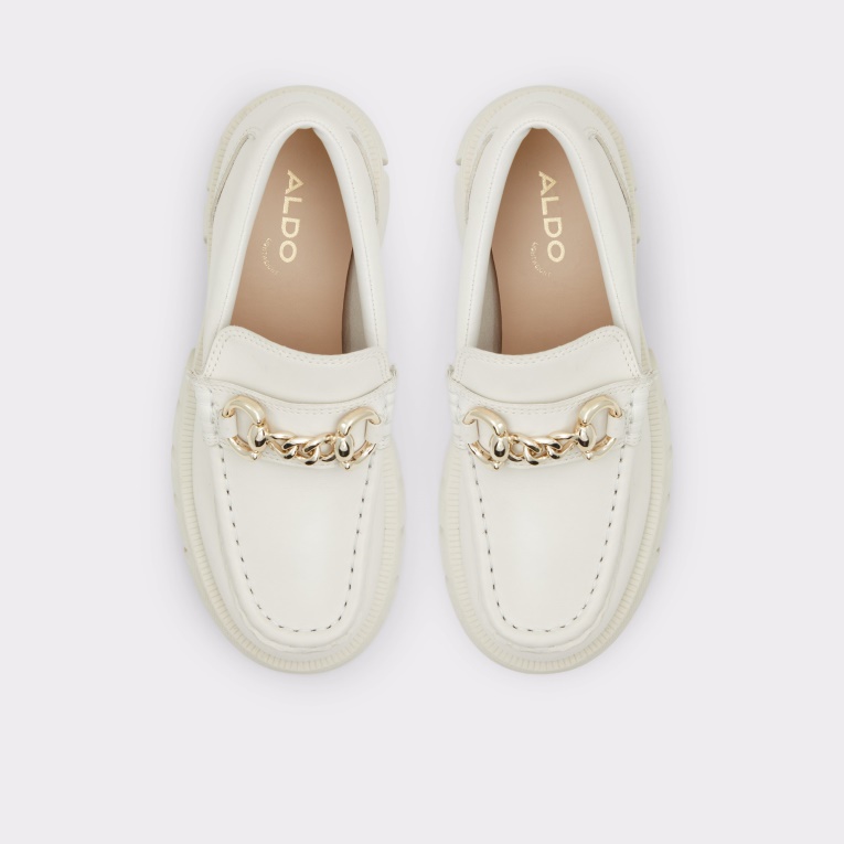 Mocasines Aldo Bigwalk Blancos De Moda Con Suela Dentada