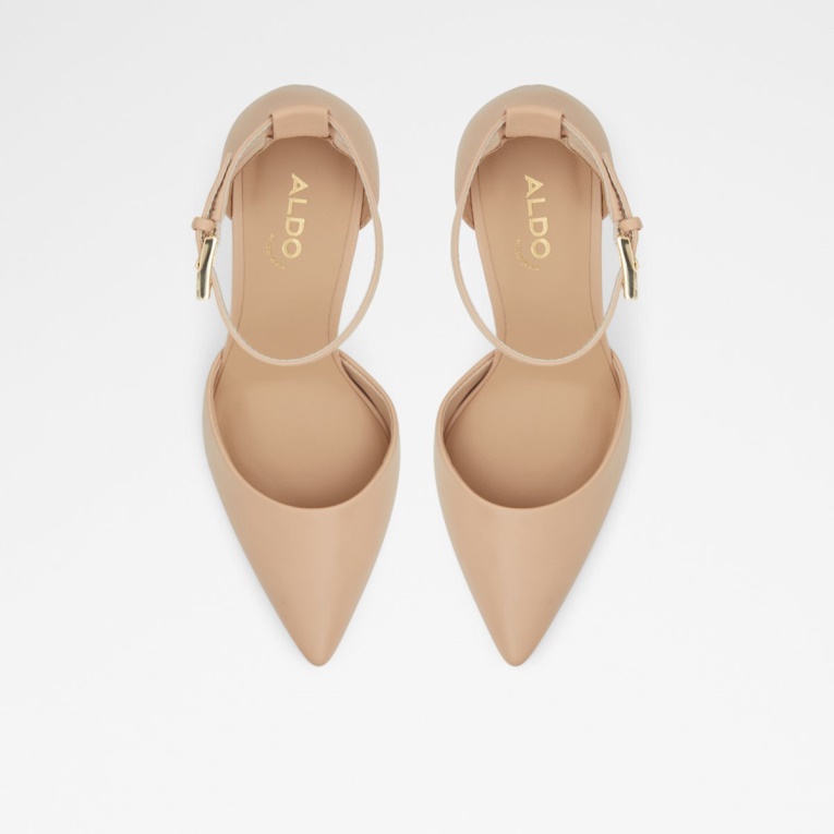 Nueva Llegada Blige Tobillo Correa Tacón Zapato Tacón De Aguja Hueso Aldo Moda