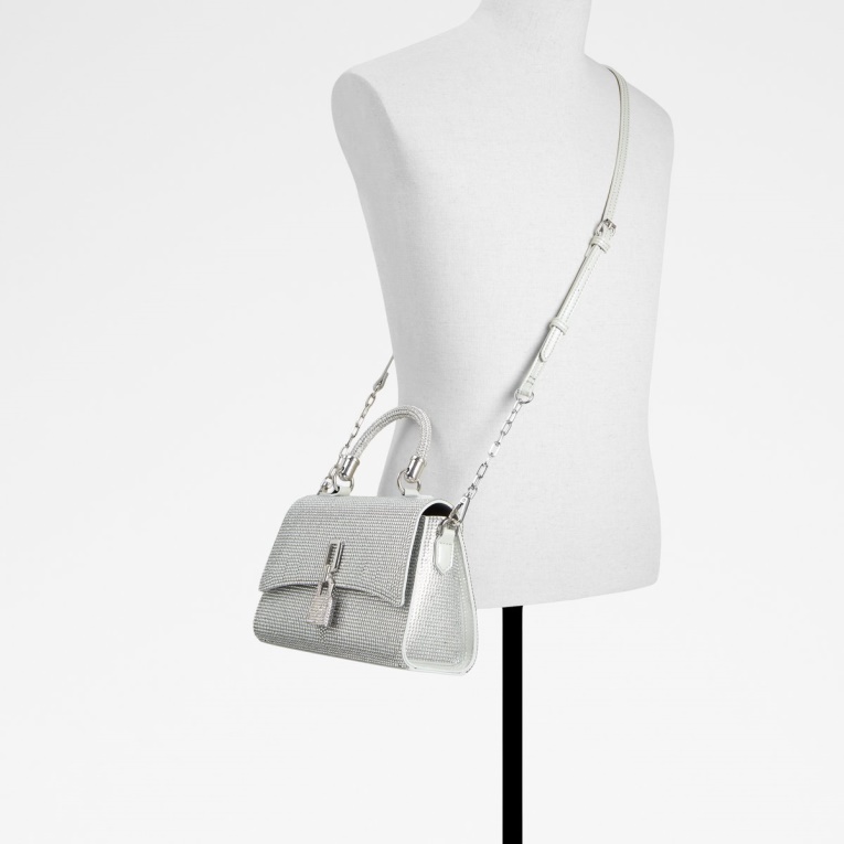 Aldo Blinggyx Bolso Con Asa Superior Plata Moda