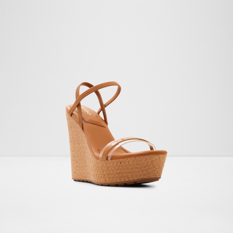 Sandalias De Cuña Bodish De Aldo Fashion Con Tacón De Cuña Beige Oscuro