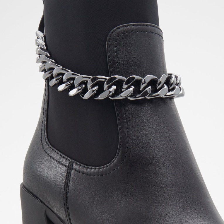 Botines Chelsea Más Audaces Con Suela Dentada Negro Cuero Liso Moda Aldo