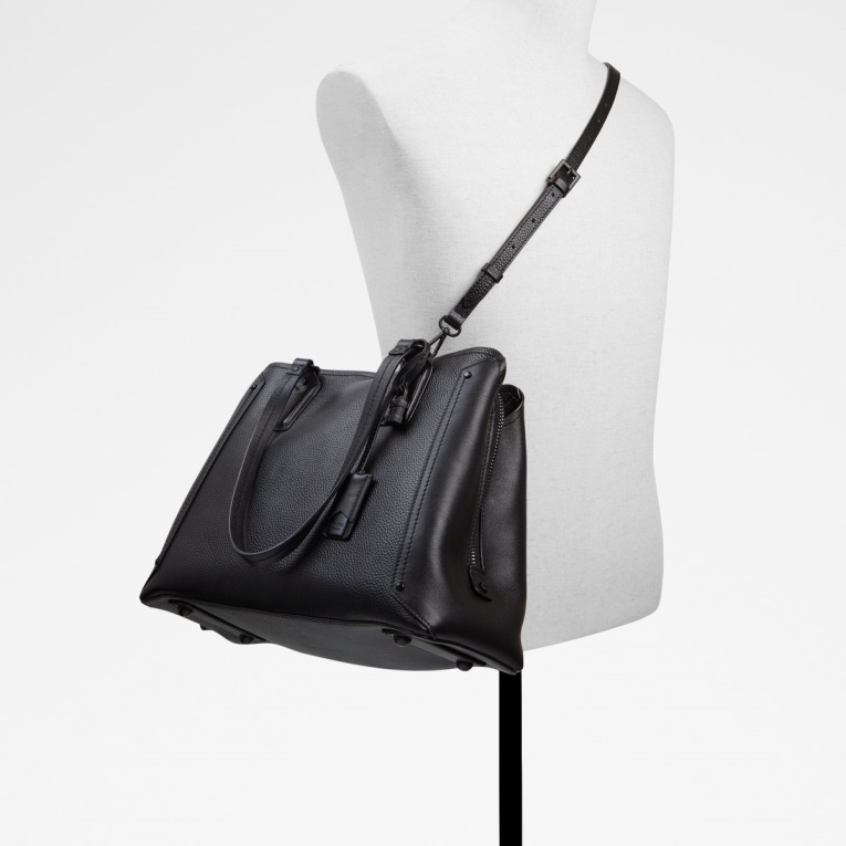 Bolso Satchel Bragia Negro De Moda De Aldo