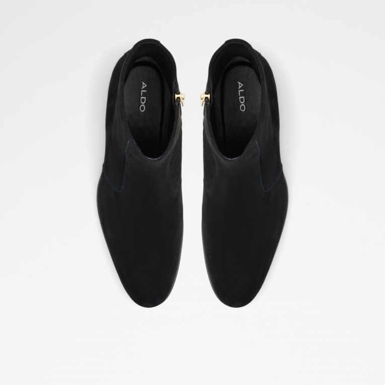 Botines Aldo Brahm De Cuero Negro Ante Moda