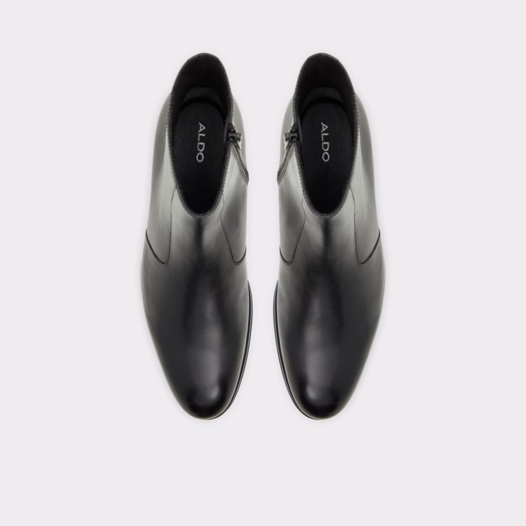 Botines Brahm De Cuero Negro Liso De Aldo Recién Llegados A La Moda