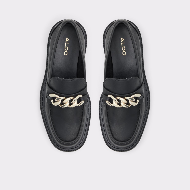 Mocasines Brixton Lisos Sintético Negro Suela Dentada Moda Aldo