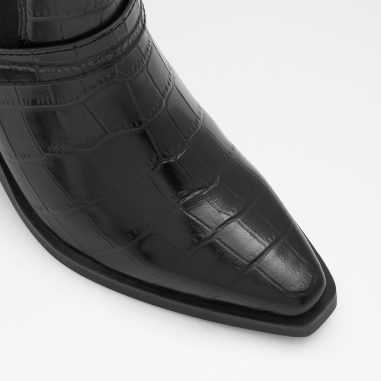 Moda Negro Aldo Campera Western Botín Tacón Bloque