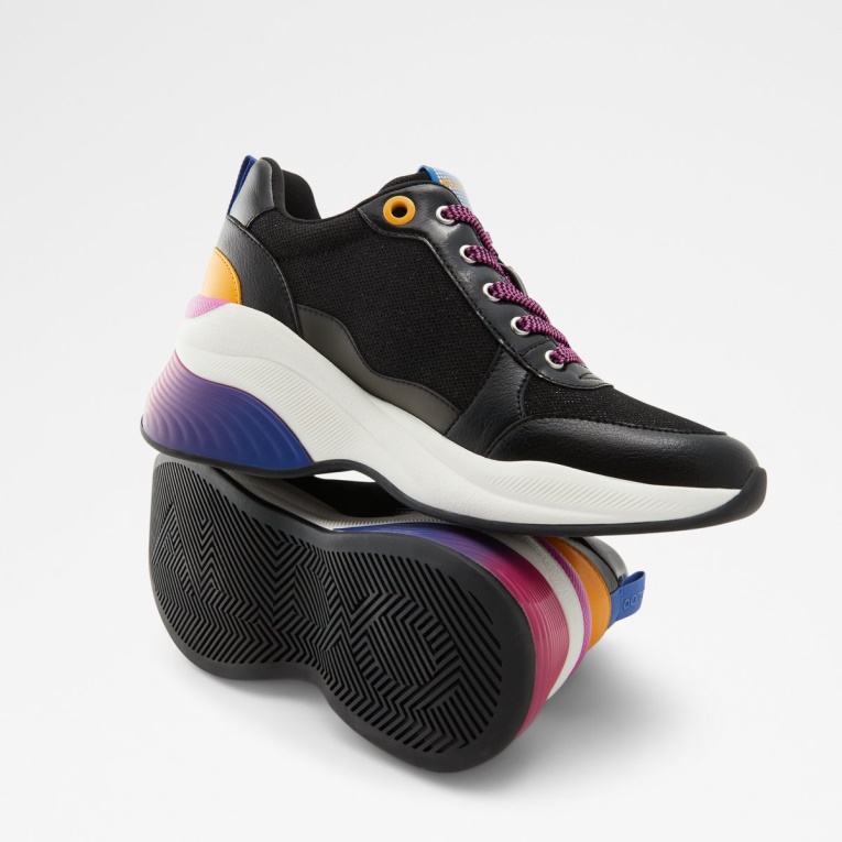 Moda Aldo Cerina Cuña Zapatilla De Deporte Negro