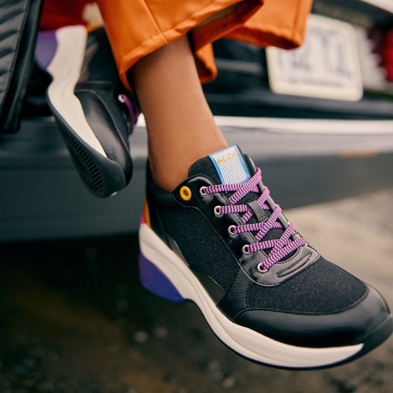 Moda Aldo Cerina Cuña Zapatilla De Deporte Negro