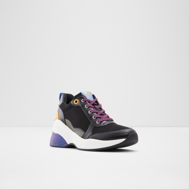 Moda Aldo Cerina Cuña Zapatilla De Deporte Negro