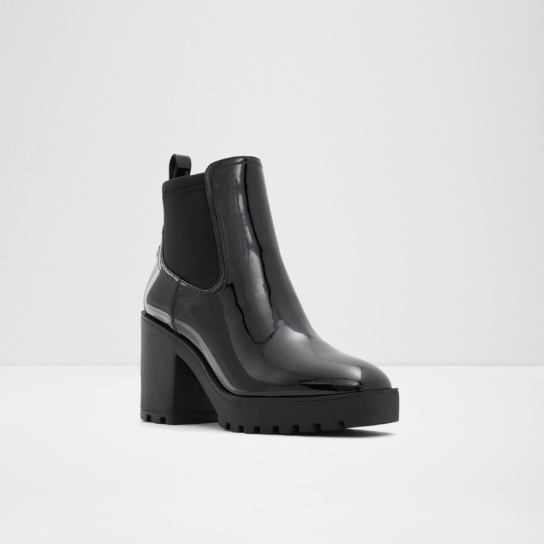 Aldo Fashion Chetta Chelsea Boot Lug Suela Negro Sintético