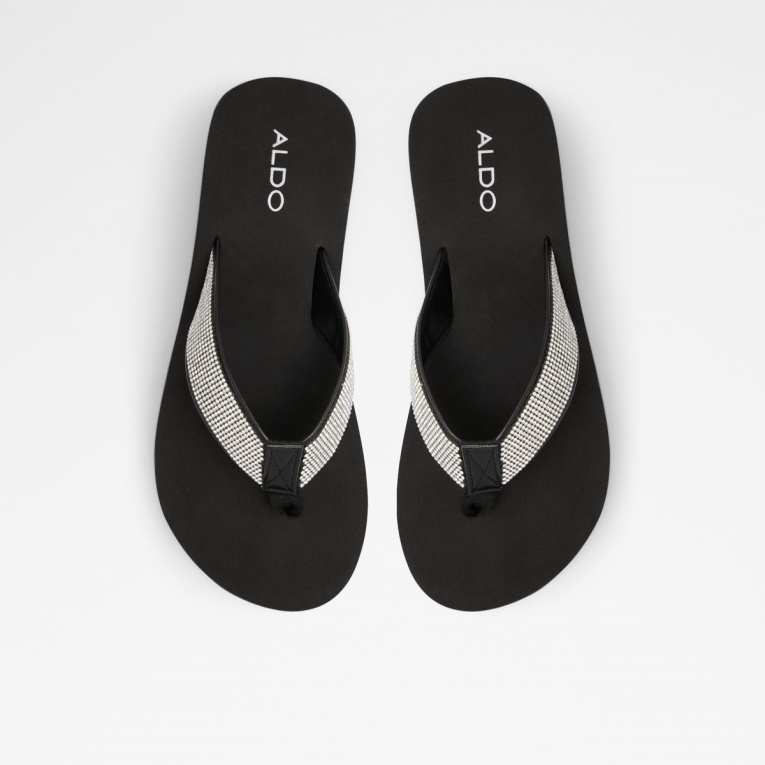 Chanclas Aldo Chima Negro-plata Multi Moda