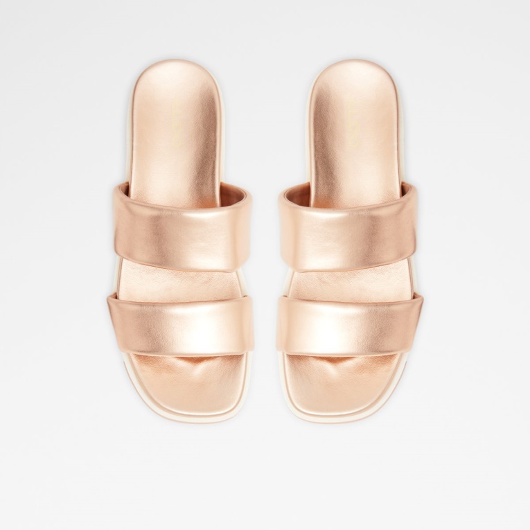 Sandalia Con Cuña Cirea Con Plataforma Plana Aldo Fashion Oro Rosa