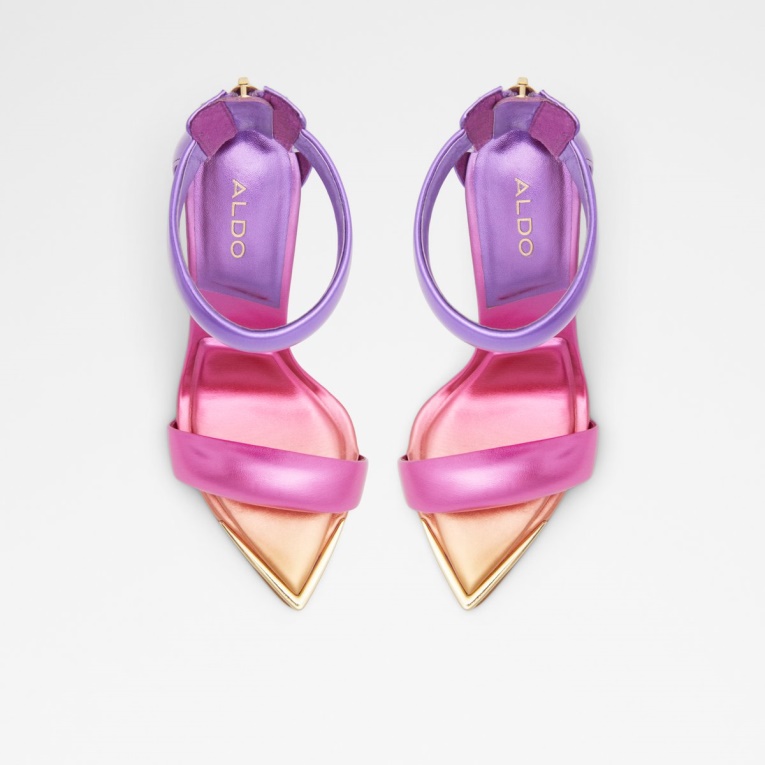 Moda Brillante Multi Contesa Correa En El Tobillo Tacón Alto Tacón De Aguja Aldo