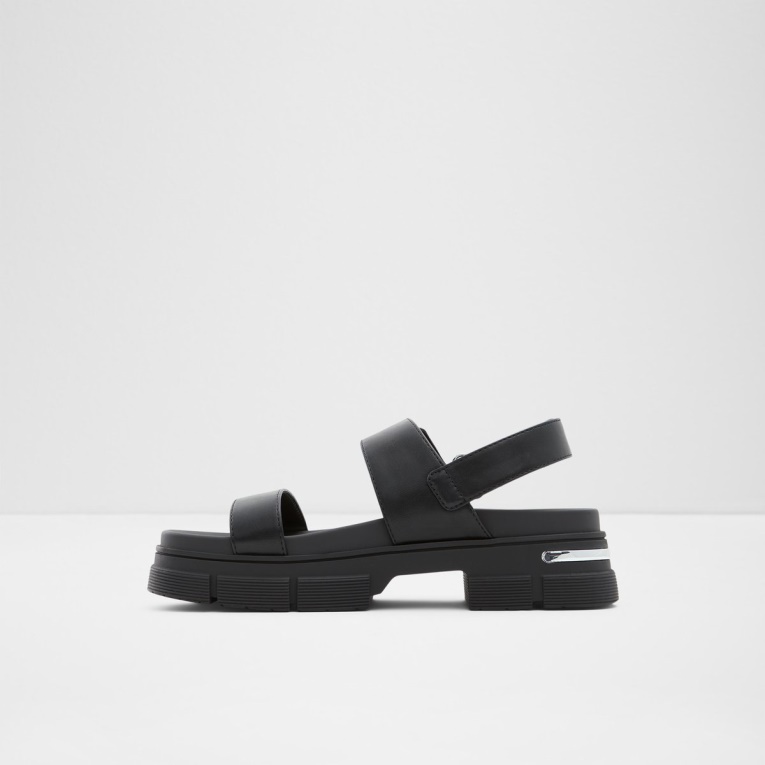 Sandalia Plana Corinne Con Suela Dentada Aldo Fashion Negro