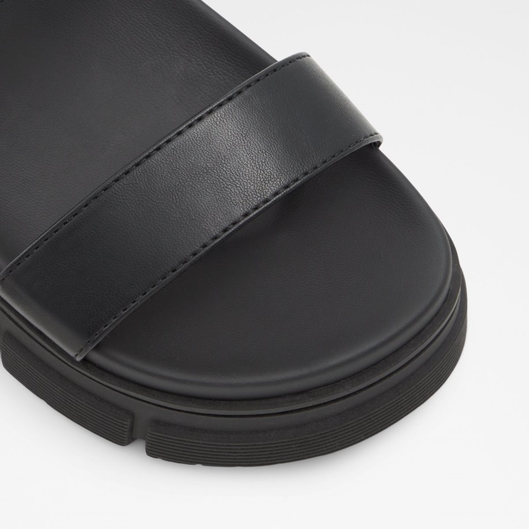 Sandalia Plana Corinne Con Suela Dentada Aldo Fashion Negro