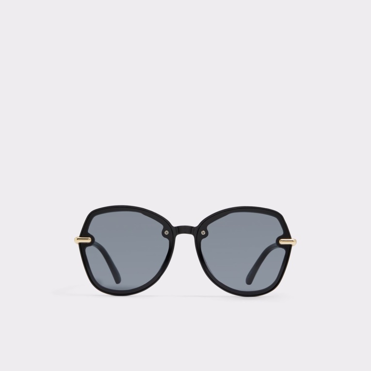 Moda Aldo Cortegaca Gafas De Sol Redondas Negro