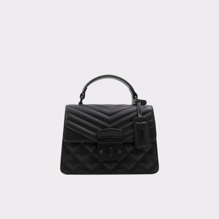 Bolso Negro De Moda Con Asa Superior De Algodón Aldo