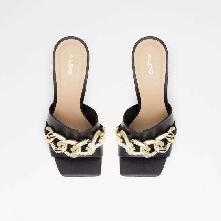 Sandalia De Tacón Alto Cubetto Negra De Moda De Aldo Tacón De Aguja
