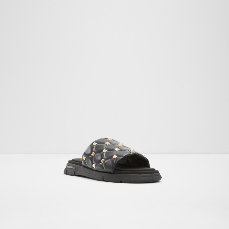 Cuciro De Charol Sintético Negro De Moda De Aldo